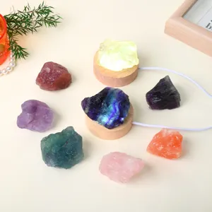 Natural crystal rough stone LED night light home bedroom decorative lamp holiday gift wholesale