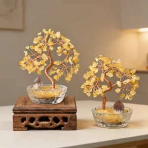 Natuurlijke citrien geldboom kristal kantoor bureau decoratie en creatief geschenk