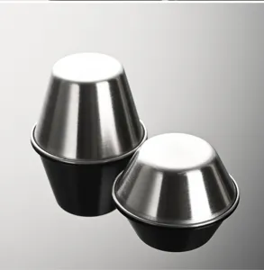 Bols à sauce en acier inoxydable 304, tasses à trempette robustes pour cuisine et table.