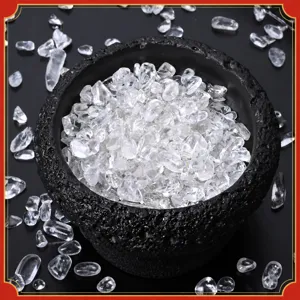 Natural White Crystal Gravel Stones Raw Crystal Chips For Demagnetization Aromatherapy Home Decor DIY Jewelry