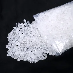 Natural white crystal gravel stones for demagnetization, crystal decor, and DIY crafts.