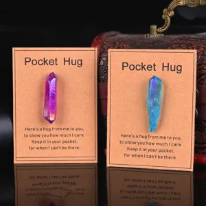 Healing crystal pocket hug stones with message cards, perfect inspirational gift for loved ones.