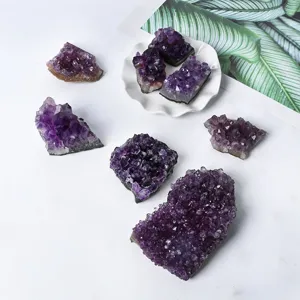 Natural Amethyst Crystal Cluster Raw Ore Specimen Healing Stone Cluster Decor for Home