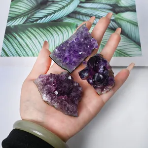 Natural Amethyst Crystal Cluster Raw Ore Specimen Geode Stone Display Piece Healing Decor