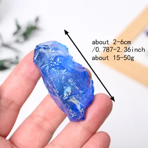 Pietra grezza di cristallo blu campione minerale per decorazione acquario e artigianato.