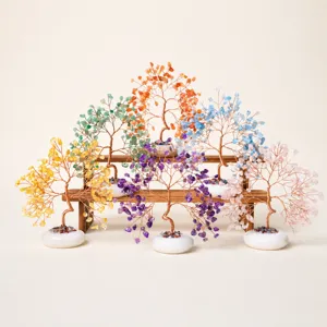 Natural Crystal Tree Money Tree Crystal Figurine Home Decor Office Desk Ornament Feng Shui Gemstone Tree