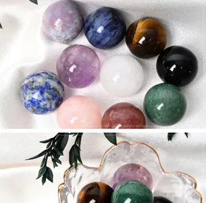 Boule de cristal multicolore naturelle perles en vrac sans trou déco Feng Shui DIY