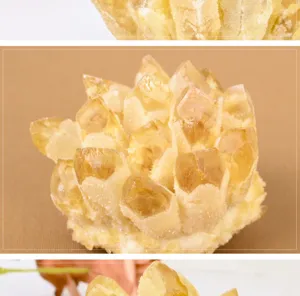 Naturale grappolo di citrino pietra grezza cristallo campione home office decorazione ornamento
