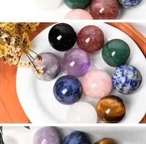 Boules de cristal en pierres précieuses naturelles lisses polies pour décoration feng shui