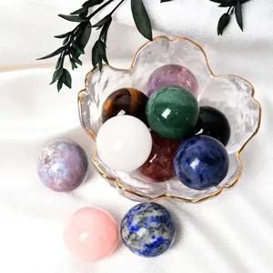 Boule de Cristal Naturelle Perles de Pierre Rondes Non Perforées Fabrication de Bijoux DIY Sphère Feng Shui Ornements de Décoration Intérieure
