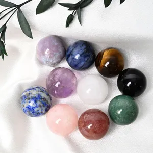 Perles de sphère en cristal multicolore naturel pour bijoux DIY et décoration maison.