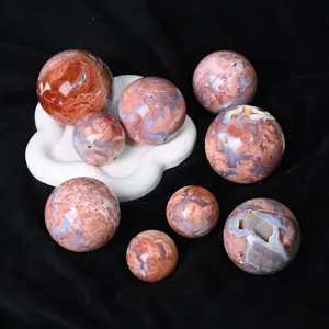 Ensemble de sphères en cristal d'agate fleur de cerisier, boules déco pour la maison.