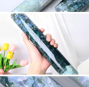 Moss agate crystal cylinder raw stone energy pillar for home office decor and healing display.