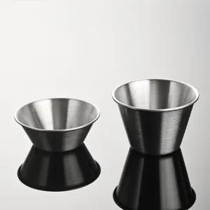 Ensemble de Bols à Sauce en Acier Inoxydable Petites Tasses à Condiments de Cuisine