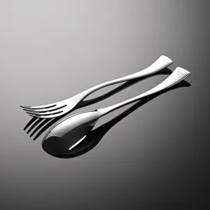 Set de cuillère et fourchette de service en inox, couverts 304 pour hôtel et restaurant.