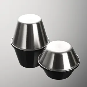 Lot de tasses à sauce en acier inoxydable, bols à condiments en métal durables pour la cuisine.