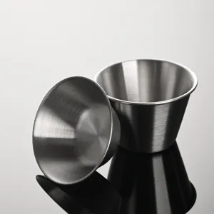 Bol à sauce en acier inoxydable petit ramequin à condiments pour cuisine et table 2pcs