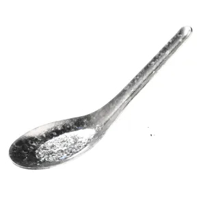 Reine Titan Suppenlöffel mit Kristall-Eis-Struktur, langlebiger flacher Haushaltslöffel.