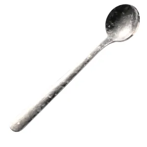 Mini cuillère à assaisonnement en pur titane, texture cristal petite cuillère à café ronde sel.