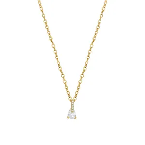 Korean mini waterdrop zircon titanium steel necklace delicate fine chain clavicle chain