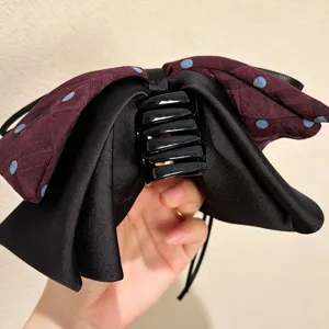 Französische Retro Polka Dot Schleife Haarklammer elegante große Haarklammer für Damen Haar