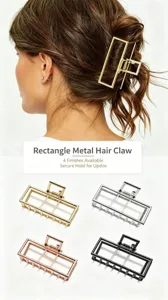 Molla per Capelli Rettangolare in Metallo 4 Finiture Accessorio per Capelli Elegante