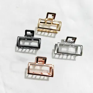 Set di artigli per capelli rettangolari in metallo, eleganti accessori per capelli medi.