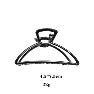 Molla per capelli in metallo nero minimalista geometrico accessorio styling per donne.