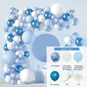 Blue and white balloon arch kit 116pcs birthday party wedding decoration supplies