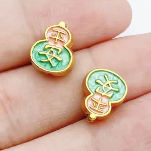 Stile cinese oro antico goccia olio zucca perline distanziatrici DIY bracciale gioielli