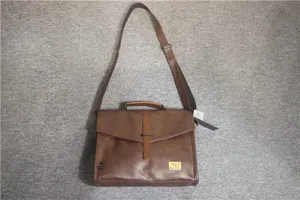 Uomo marrone PU pelle borsa ventiquattrore tracolla vintage business ufficio borsa