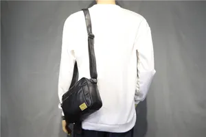 Threebox fashion men cross body bag casual soft leather shoulder bag for outdoor daily use