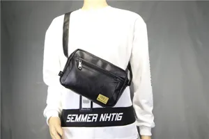 Men's leather messenger bag casual single shoulder crossbody bag for daily use and travel.