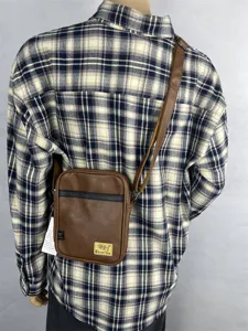 Men fashion vertical crossbody bag casual small shoulder bag daily commute messenger bag