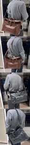 Sac bandoulière rétro en cuir pour homme cartable vintage sac d'ordinateur d'affaires