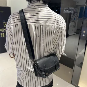 Borsa a tracolla stile coreano da uomo borsa a mano casual in pelle sintetica streetwear