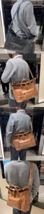 Sac bandoulière pour ordinateur portable d'affaires vintage pour hommes fourre-tout.