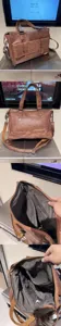 Borsa tote da uomo in pelle PU borsa da lavoro borsa a tracolla casual viaggio 16 pollici laptop