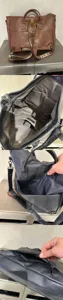 Sac à dos d'affaires polyvalent en cuir PU pour hommes et sac bandoulière multifonction.