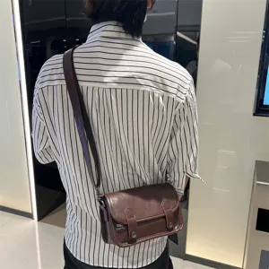 Borsa a tracolla da uomo in pelle marrone vintage retro borsa messenger casual quotidiana