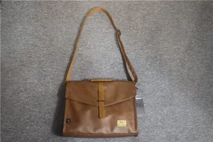 Borsa a tracolla uomo in pelle PU marrone cartella vintage lavoro borsa casual affari
