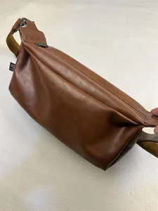 Men's vintage brown PU leather sling bag casual chest pack stylish shoulder crossbody bag