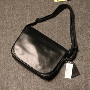 Men Vintage PU Leather Shoulder Bag Casual Messenger Bag Retro Crossbody Bag Business Commuter Handbag For Daily Use