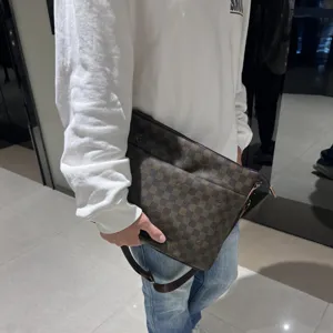 Sac a bandouliere a carreaux pour hommes sac decontracte epaule voyage quotidien.