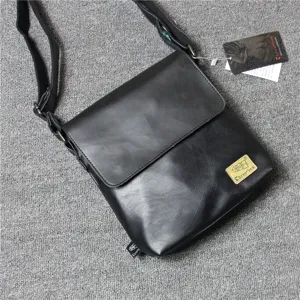Men PU Leather Crossbody Bag Business Commuting Vertical Flap Shoulder Bag Small Messenger Bag For Men