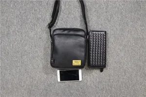 Men vertical shoulder bag, casual outdoor crossbody bag with multiple pockets, stylish daily.