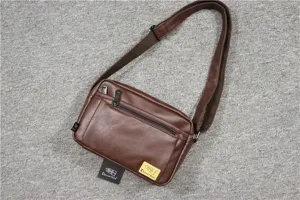 Casual men women messenger shoulder bag soft pu leather cross body bag for daily use