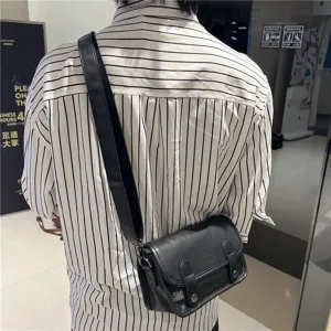 Borsa a Tracolla in Pelle da Uomo Vintage Messenger Bag Piccola Borsa Casuale