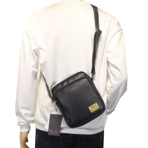 Men black vertical crossbody bag casual outdoor small messenger bag fashion shoulder bag