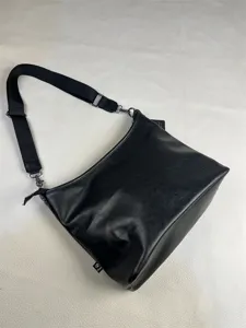 Men black casual large capacity shoulder bag crossbody hobo tote bag for daily use